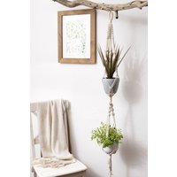 Doppelter Topf Makramee Blumenampel Für Zwei Töpfe Blumenständer Mit Ebenen von DesigndeDIURA
