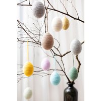 Hängende Osterei-Verzierungen, Schnur Gewickeltes Frühlings-Dekorations-Set von DesigndeDIURA