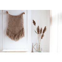 Jutefaser Wandbehang Kunst Moderne Natürliche Jute Verzierung Boho Wohnkultur von DesigndeDIURA