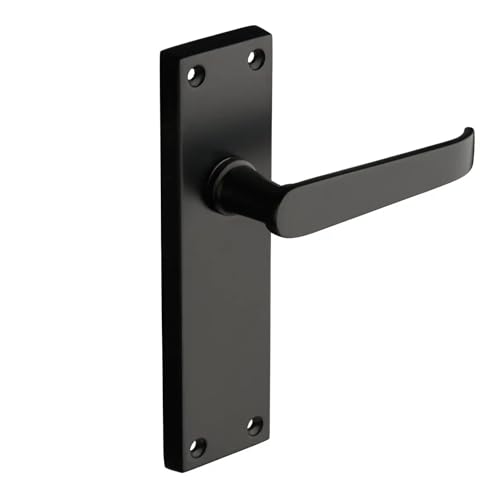 Designer Levers Viktorianische Türgriffe mit geradem Hebel – Mattschwarz – 1 Paar – Türgriff für den Innenbereich – langer Riegel von Designer Levers