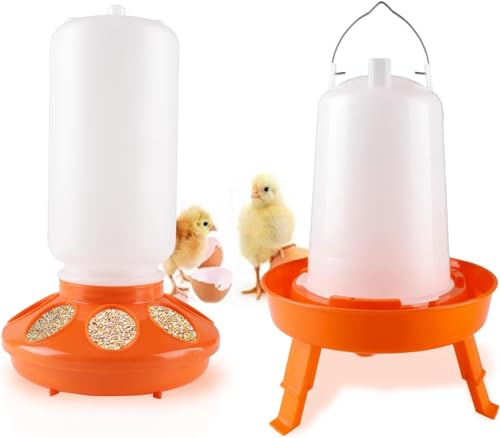 Chick Feeder Waterer Kit, 1L Hanging Chicken Water Feeder & 1.5L Chick Waterer Set with 3 Adjustable Heights, Chicken Feeder for Baby Chicken Quail Duck Poultry Chick Feeder Waterer Kit, 1L Hanging Chicken Water Feeder & 1.5L Chick Waterer Set with 3 Adjustable Heights, Chicken Feeder for Baby Chicken Quail Duck Poultry von DesignerBox