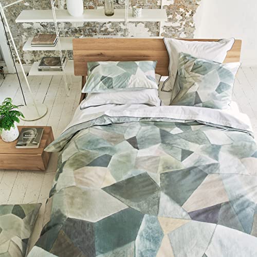 Designer Guild Bettbezug aus Perkal-Baumwolle, Bedruckt, modernes Geo, Zinn, 140 x 200 cm Designer Guild Bettbezug aus Perkal-Baumwolle, Bedruckt, modernes Geo, Zinn, 140 x 200 cm von ITC
