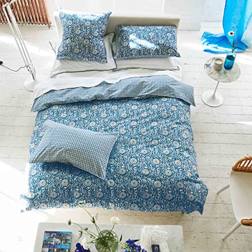 Designer Guild Bettbezug aus Baumwollperkal, Bedruckt, Shaqui-Porzellan, 240 x 220 cm von ITC