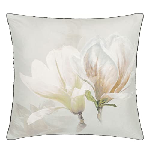 Bedruckter Baumwoll-Satin-Kissenbezug, Yulan Magnolie, 65 x 65 cm, Designers Guild von Designers Guild