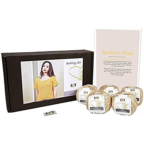 DesignEtte Dänemark 2 x große Spider 's Web Muster Strick-Set, Apricot Parent, Baumwolle, champagnerfarben, S von DesignEtte