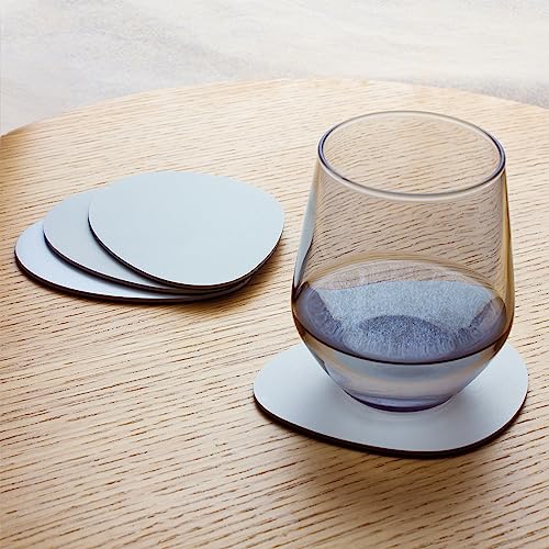 Designfabrik Hamburg Untersetzer Gläser | Design Glasuntersetzer | Hochwertige Getränkeuntersetzer als Geschenkidee | Untersetzer Glas Tisch aus Metall | 4 Stück Organische Form Greige von Designfabrik Hamburg