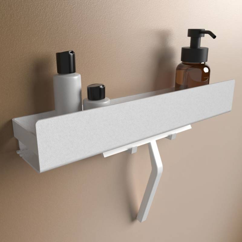 Duschablage ohne Bohren Weiß von Designfabrik Hamburg
