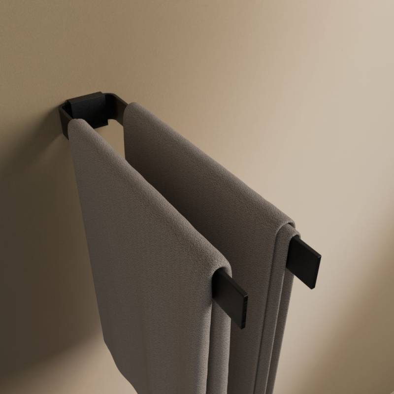 Handtuchhalter zweiarmig Schwarz von Designfabrik Hamburg
