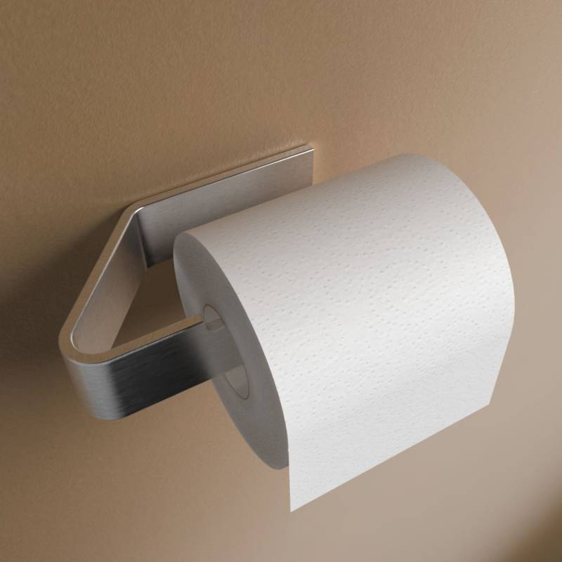 Toilettenpapierhalter ohne Bohren Silbergrau gebürstet von Designfabrik Hamburg