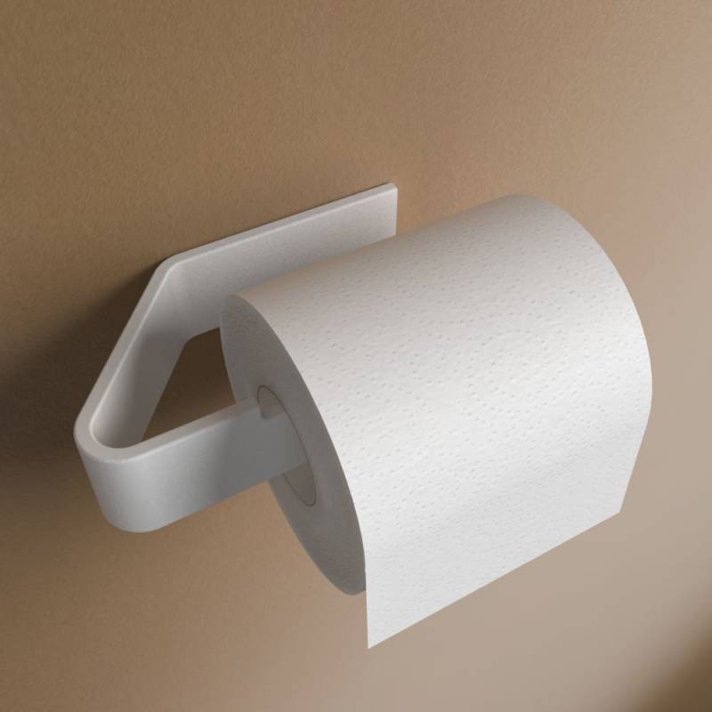 Toilettenpapierhalter ohne Bohren Weiß von Designfabrik Hamburg