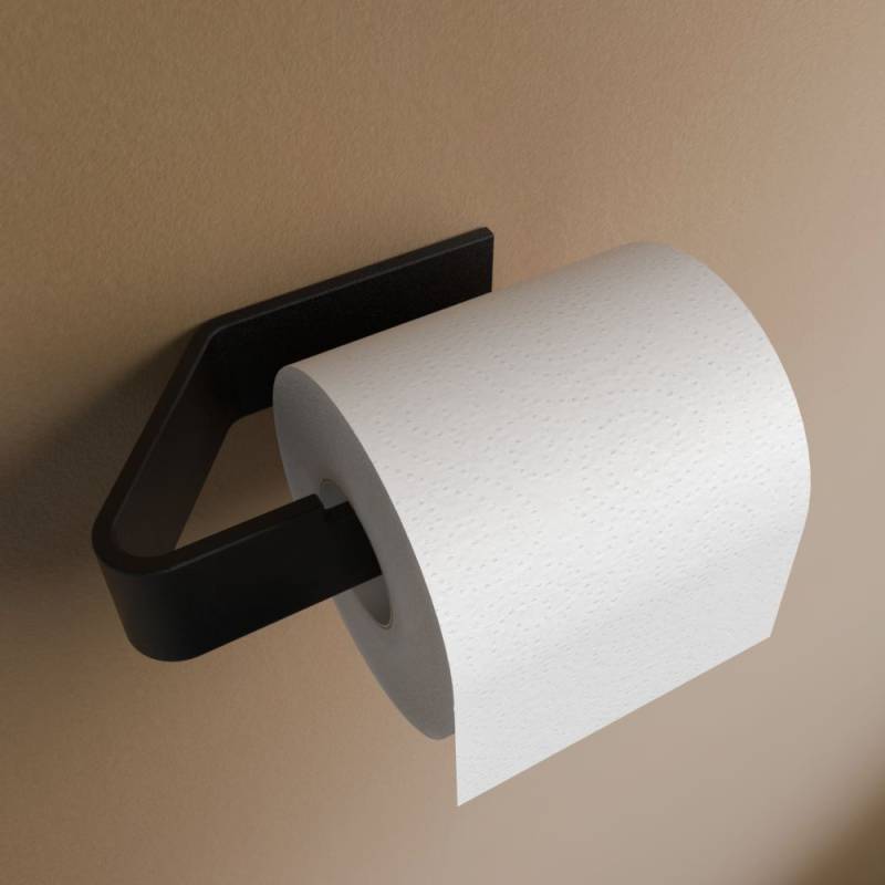 Toilettenpapierhalter ohne Bohren Schwarz von Designfabrik Hamburg