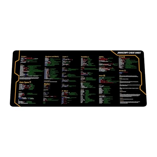Designfullprint Javascript 1 Mauspad, Schreibtischunterlage, 80 x 30 cm, Stoff, Anti-Rutsch, Geschenk für Software-Ingenieure und Programmierer von Designfullprint