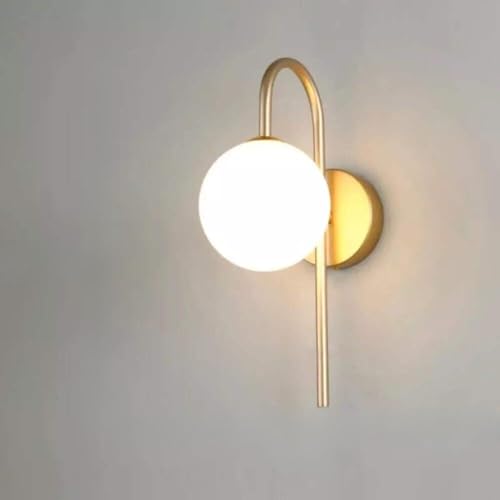 Designix Moderne Wandleuchte in Kugelform, für Badezimmer, Leuchtkraft, Kaltgold/Weiß von Designix