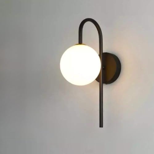 Designix Moderne Wandleuchte in Kugelform, für Badezimmer, Leuchtkraft, Schwarz/Kaltweiß von Designix