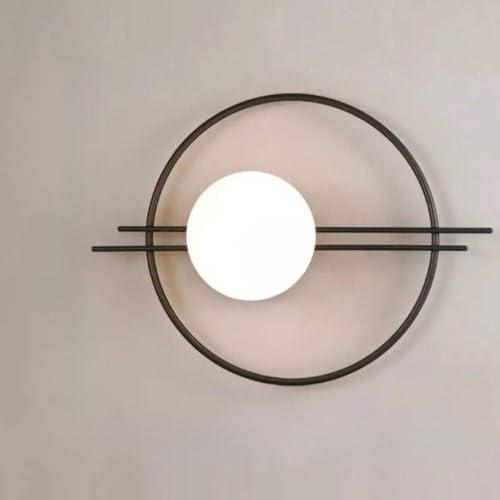 Designix Wandleuchte Kreis | Moderner Glanz, Schwarz/Kaltweiß von Designix