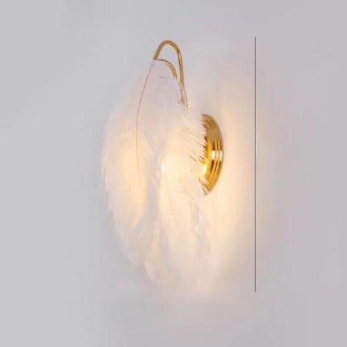 Designix Wandleuchte mit weißer Feder | weich himmlisch, Warmweiß Designix Wandleuchte mit weißer Feder | weich himmlisch, Warmweiß von Designix