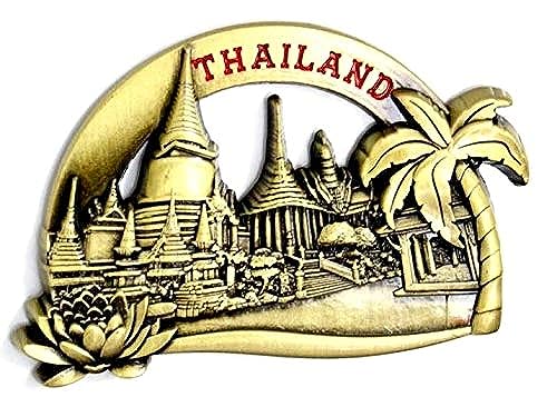 Thailand - Stylischer Metall-Magnet für den Kühlschrank, Küchen-Magnet, einzigartiges Design, Heimdeko, Urlaubs-Souvenir von Designo
