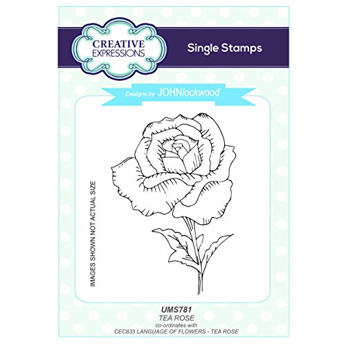 Designs von John Lockwood Tea Rose Pre Cut Stempel, Gummi, Grau, 10 x 6 x 0,8 cm von Designs by John Lockwood