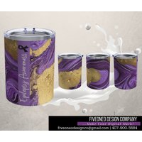 Edelstahl 10Oz - Violettes Marmor Design von DesignsByFiveOneO