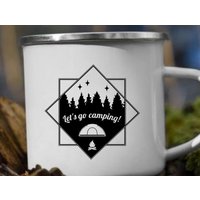 Emaille Tasse, Let Es Go Camping, Zelt, Outdoor, Kaffee Und Tee von DesignsByMera