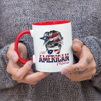 All American Mama, Usa Flagge, 4. Juli/Unabhängigkeitstag, Stolz Freiheit Kaffeebecher | 11 Oder 15 Unzen - Schöne Premium-Qualität Geschenkidee von DesignsByPascal