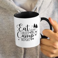 Eat Sleep Camp Repeat, Camping/Reiseanhänger Camper Niedliche Kaffeetasse | 11 Oder 15 Unzen - Schöne Qualität Geschenkidee | Erhältlich Mit Farbe von DesignsByPascal