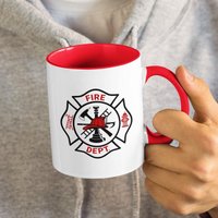 Feuerwehrmann/Feuerwehrfrau, Feuerwehr Logo, Malteserkreuz-911 Held Kaffee Tee Becher | 11 Oder 15 Unzen - Schöne Qualität Geschenkidee von DesignsByPascal