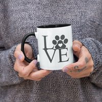 Love Hundepfote, Haustierliebhaber Hundemutter Süße Kaffeetasse | 11 Oder 15 Unzen - Schöne Premium-Qualitäts-Geschenkidee | Erhältlich Mit von DesignsByPascal