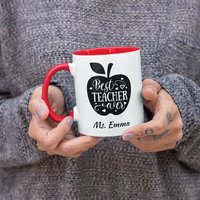 Personalisierte Lehrer Tasse, Bester Aller Zeiten, Personalisierter Name Apfel Kaffeetasse | 11 Oder 15Oz - Schöne Premium Qualität Geschenkidee von DesignsByPascal