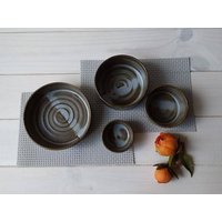 Keramik Backform, Persönliche Bäcker, Verschachtelte Serviergerichte, Blau/Grau Farbige Gerichte, Quiche Snack Set, Schwarze Snack-Schalen von DesignsByViviH