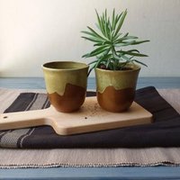Keramik Blumentopf, Saftiges Pflanzgefäß, Übertopf, Kleine Kaffeebecher, Tee-Tasse, Kräuter-Tee-Tasse von DesignsByViviH