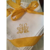 Monogrammiert Servietten - Personalisierte Stoffservietten Leinen von DesignsbyDerriso
