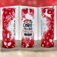 I Run On Coffee & Christmas Cheer | Weihnachts Tumbler Weihnachtsgeschenke Unter 25 Weihnachtsgeschenk Geschenke Für Sie 20Oz Skinny Tumbler von DesignsbyLGH