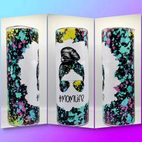 Paint Splatter Mom Life - Messy Bun Tumbler | #momlife 20Oz Skinny Mit Stroh von DesignsbyLGH