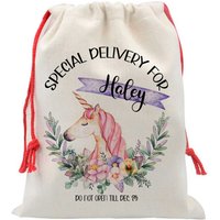 Einhorn Extra Große Kinder Weihnachtsgeschenk Tasche, Personalisierte Weihnachts Weihnachtssack, Besondere Lieferung Weihnachtsabend Box von DesignsbyLindaNeeToo