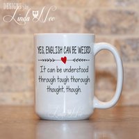 Englisch Kann Seltsam Kaffeetasse ~ Grammatik Kaffeetasse, Lustige Geek-Becher, Grammatik-Geek-Becher, Geek Geschenk Nerd Becher Lehrer Polizei von DesignsbyLindaNeeToo