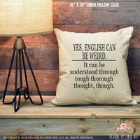 Englisch Kann Seltsam Sein Dekokissen Für Nerds Geek Kissen College Wohnheim Geschenk Lehrer Lustiges Buch Nerd Dekor Ets5 von DesignsbyLindaNeeToo