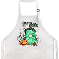 Frankenstein Wichtel Halloween Schürze, Linien, Küchen Dekor, Süße Küchenschürze, Herbst Kürbis, Geschenk Für Bäcker, Kürbis 7-Hal007 von DesignsbyLindaNeeToo