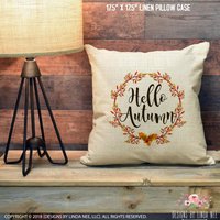 Hallo Herbst Kissenbezug Ernte Kissen Herbst-Dekor Herbstkissenbezug Herbst-Dekoration Herbstlaub Kürbisse Pch7 von DesignsbyLindaNeeToo