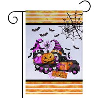 Halloween Garten Dekoration, Süße Gnom Haus Flagge, Herbst Hof Zeichen, Willkommen Dekor, Vintage Lkw 7-Hal002 von DesignsbyLindaNeeToo