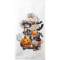 Halloween Küchenhandtücher, Abgestuftes Tablett Accessoire, Hexentopfhalter, Küchenleinen, Gruseliges Dekor, Geschenk Für Chefkoch, Backzubehör von DesignsbyLindaNeeToo