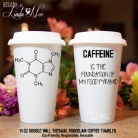 Koffein Molekül Wissenschaft Reise Keramik Kaffeebecher, Lustige Spruch Tasse, Geek, Geek Chemie Ingenieur Tasse Food Msa95 von DesignsbyLindaNeeToo