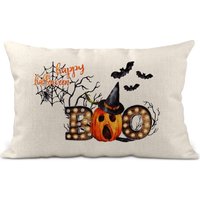 Lendenkissen Halloween, Boo Kürbis 12X20, Herbst Dekor, Herbstkissen, Kürbiskissen Dekor Wohnzimmer Gruseliges Kissen X-Hal006 von DesignsbyLindaNeeToo