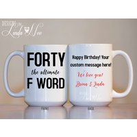 Lustige 40. Geburtstag Becher, Personalisierte Party Ideen 1977 Drehen 40 Vierzig Msa222 von DesignsbyLindaNeeToo