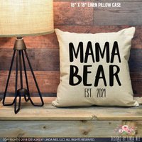 Mama Bär Kissen Papa Geschenk Für Custom Mutter Kissenbezug Akzent Tagesgeschenk Personalisierte Pcp100 von DesignsbyLindaNeeToo