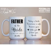 Mug ~ Personalisierte Vater Der Braut-Tasse Heute Eine Braut, Morgen Frau, Für Immer Ihr Kleines Mädchen. Ich Liebe Dich. Hochzeitsgeschenk Mph134 von DesignsbyLindaNeeToo