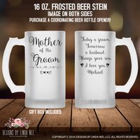 Mutter Des Bräutigams Bierbecher Geschenk Personalisierte Hochzeit Bier Glas Für Mama Von Bräutigam Danke Mph58 von DesignsbyLindaNeeToo