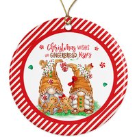 Niedliches Gnom Ornament, Weihnachtswünsche Und Lebkuchen Wünsche, Wichtel, Urlaub Baum Dekor, Keramik Wichtel Liebhaber Ornament 7-xms013 von DesignsbyLindaNeeToo