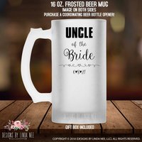 Onkel Der Braut Geschenk Braut-Bierkrug Personalisierte Bier Becher Hochzeit Trauzeugen Glas Tante Und Mph060 von DesignsbyLindaNeeToo