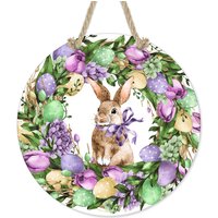 Osterhase Schild, Ostereier Küche Wandschild, Dekoration Christliches Geschenk Hängendes Wandschild X-Eas028 von DesignsbyLindaNeeToo